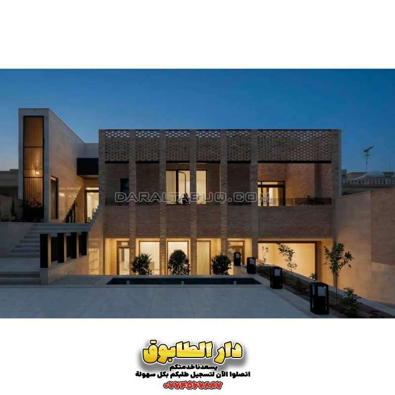 واجهات طابوق حديثة، تصميم بيت عائلي بالطابوق، أفكار معمارية راقية