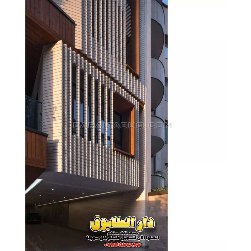 تصميم معماري فاخر، زخارف طابوق تراثية، واجهات طابوق فنية، افكار تصميم منزل بالطابوق، مشروع بيت تراثي