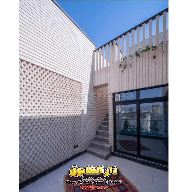 تصميم معماري فاخر، زخارف طابوق تراثية، واجهات طابوق فنية، افكار تصميم منزل بالطابوق، مشروع بيت تراثي