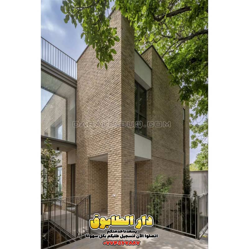 واجهات طابوق حديثة، تصميم فيلا بالطابوق، أفكار معمارية فاخرة