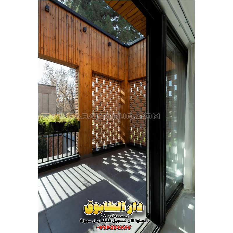 واجهات طابوق حديثة، تصميم تراس بالطابوق، أفكار معمارية فاخرة