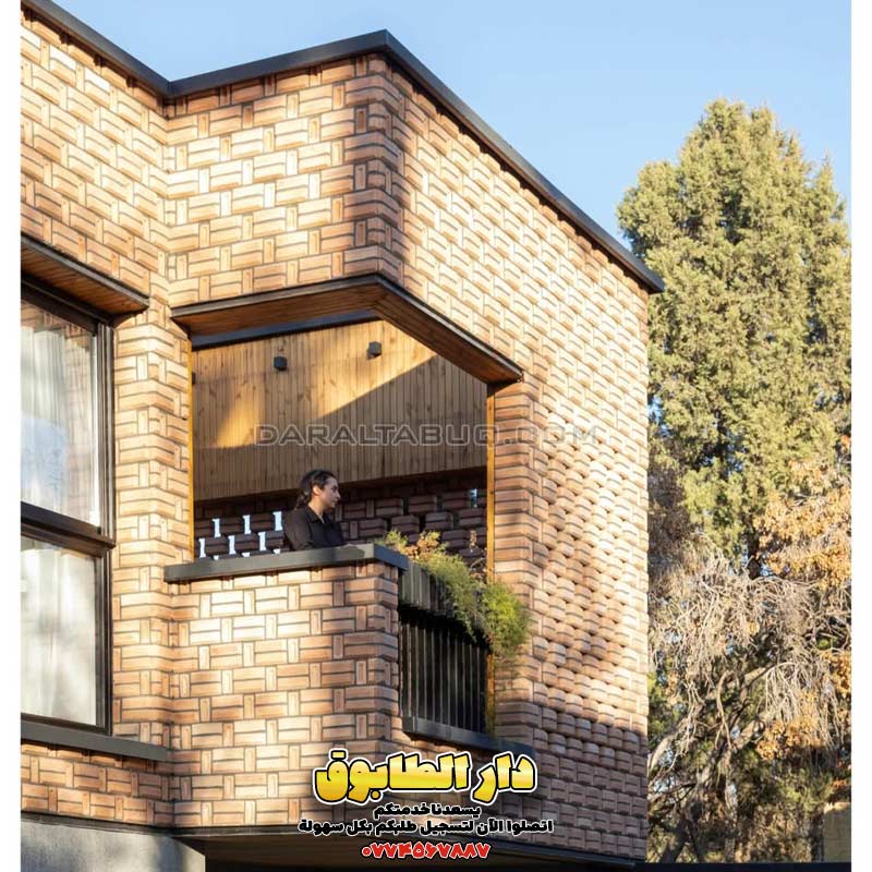 واجهات طابوق حديثة، تصميم تراس بالطابوق، أفكار معمارية فاخرة