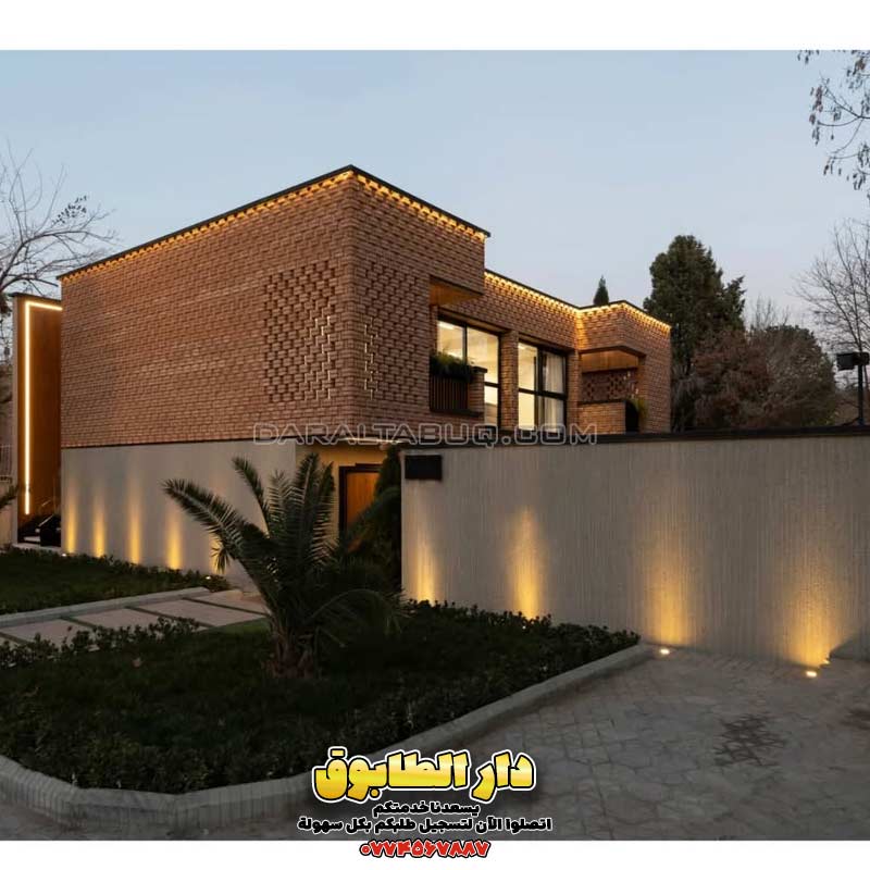 واجهات طابوق حديثة، تصميم تراس بالطابوق، أفكار معمارية فاخرة