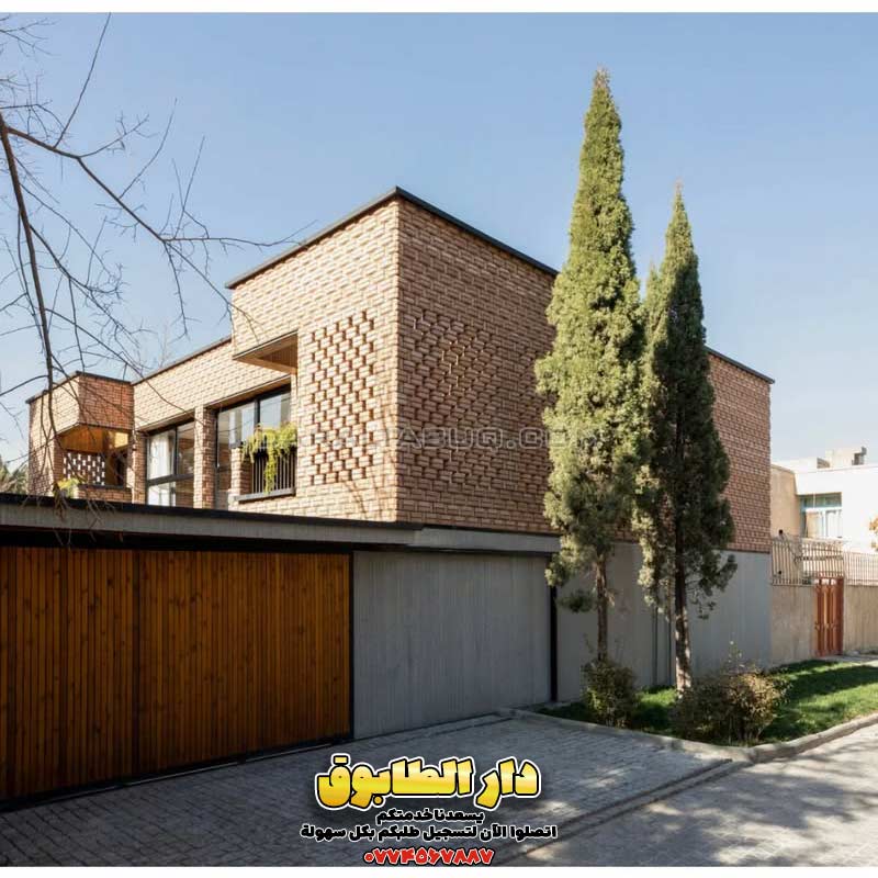 واجهات طابوق حديثة، تصميم تراس بالطابوق، أفكار معمارية فاخرة